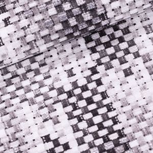 Směsové plátno BREMI ŠEDÁ, vzor ratanu, š.140cm (látka v metráži)