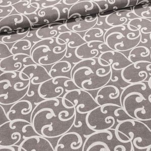 Směsové plátno P021 ŠEDÁ, ornamenty, š.140cm (látka v metráži)