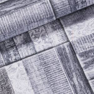 Směsové plátno TILE, vzorované parkety, šedá, š.140cm (látka v metráži)