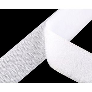 Suchý zip háček + plyš 740601 bílý, šířka 3,8cm (v metráži)