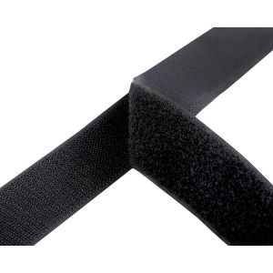 Suchý zip háček + plyš 740601 černý, šířka 3,8cm (v metráži)