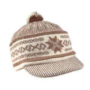 Pánská čepice zmijovka s kšiltem TONAK TARPIA světle hnědá-smetanová, univerzální velikost