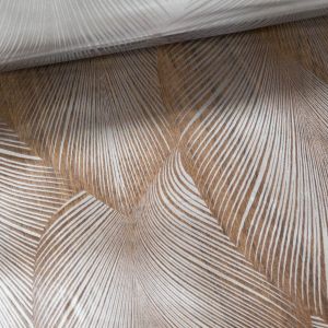 Ubrus PVC průhledný 1D2/01, šedé palmové listy, š.140cm (metráž)