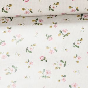 Ubrus PVC s textilním podkladem 1389-01, růžové růžičky, š.140cm (metráž)