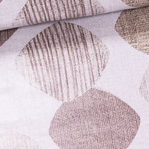 Ubrus PVC s textilním podkladem 182.1 béžové oválky, š.140cm (metráž)