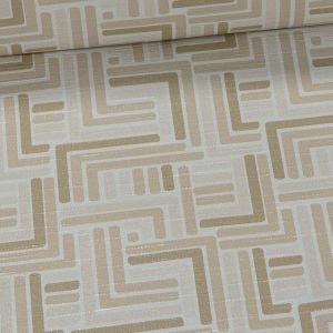 Ubrus PVC s textilním podkladem 4014134, béžová geometrie, š.140cm (metráž)