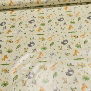 Ubrus PVC s textilním podkladem 5738410, safari zvířátka na žluté, š.140cm (metráž)