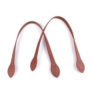 Ucha na kabelku (tašku), 900521/2 jednobarevná, hnědá koňak, koženková, délka 50cm, 2ks