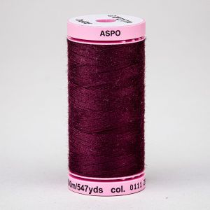 Univerzální šicí nit Amann ASPO 120 polyesterová, tmavě vínová 0111, návin 500m 