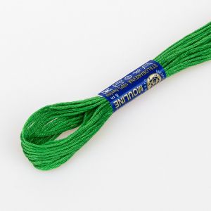 Vyšívací příze MOULINE / MULINKA 6182 trávová zeleň, jednobarevná, 2g/8m