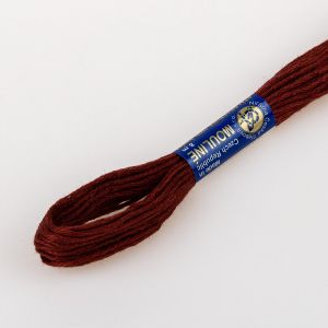 Vyšívací příze MOULINE / MULINKA 7292 červená hněď, jednobarevná, 2g/8m