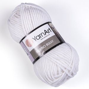 Pletací příze YarnArt MERINO BULKY 501 bílá, jednobarevná, 100g/100m