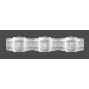 Záclonová řasící páska, stuha 15.50.200.3, pravidelné vlnky se zadním řasením, řasení 1:2, transparentní, šířka 5cm (v metráži)