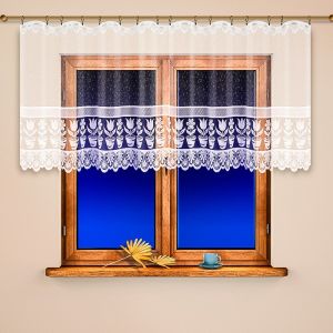 Žakárová vitrážová záclona KYTICE 4618, bílá (více výšek, v metráži)