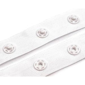 Zapínání na body 090740/5 18mm, plastové druky, bílá, metráž