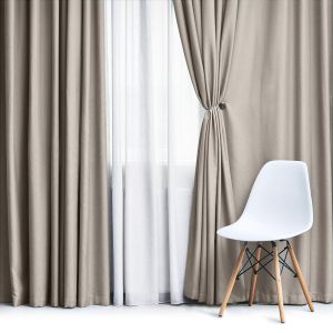 Zatemňovací / termoizolační závěs, blackout jednobarevný UNI OLZ-104 kapučínový, (více šířek, látka v metráži)