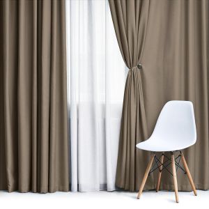 Zatemňovací / termoizolační závěs, blackout jednobarevný UNI OLZ-116 světle hnědý, šířka 150cm (látka v metráži)