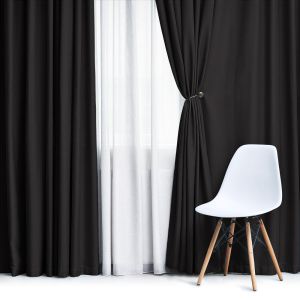 Zatemňovací / termoizolační závěs, blackout jednobarevný UNI OLZ-126 černý, (více šířek, látka v metráži)