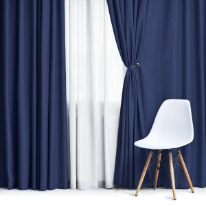 Zatemňovací / termoizolační závěs, blackout jednobarevný UNI OLZ-143 tmavě modrý, šířka 150cm (látka v metráži)