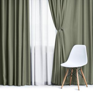 Zatemňovací / termoizolační závěs, blackout jednobarevný UNI OLZ-147 tmavě zelený, šířka 150cm (látka v metráži)