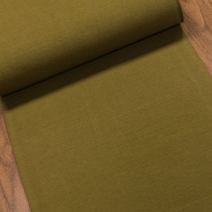 Žebrovaný bavlněný úplet 8766-103 jemný, khaki, š.35cm (látka v metráži)