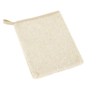 Koupelnová mycí žínka 23/16, bavlněné froté, jednobarevná béžová, 17x25cm
